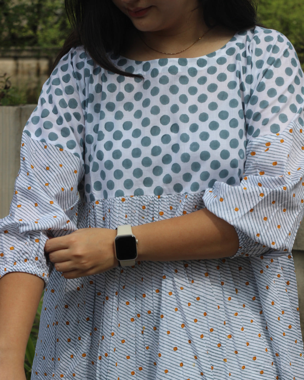 Jhumki Long Kurta in Pure Cotton