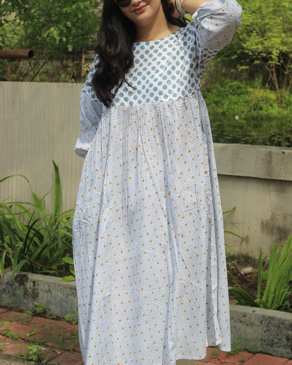 Jhumki Long Kurta in Pure Cotton