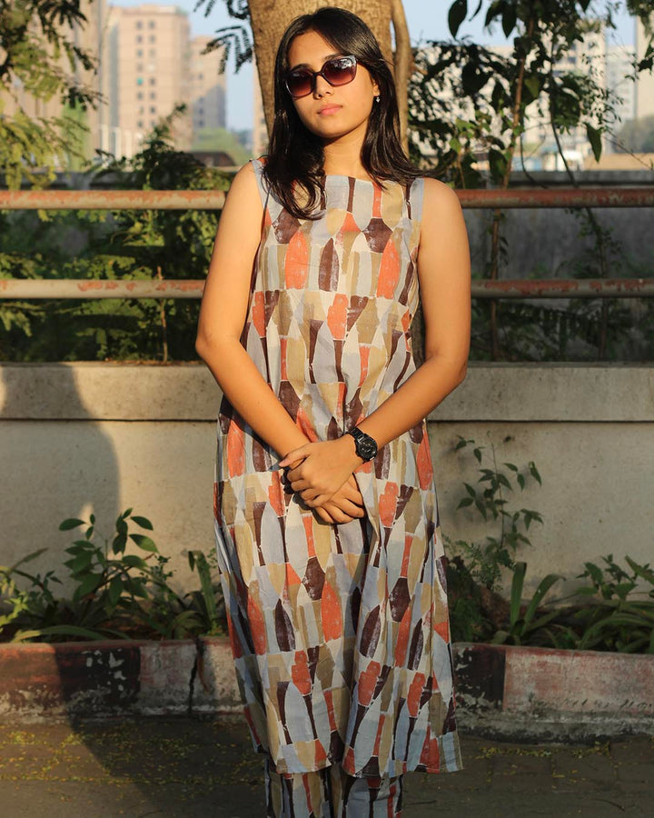 Premium cotton Brick Abstract Printed Co-ord Set