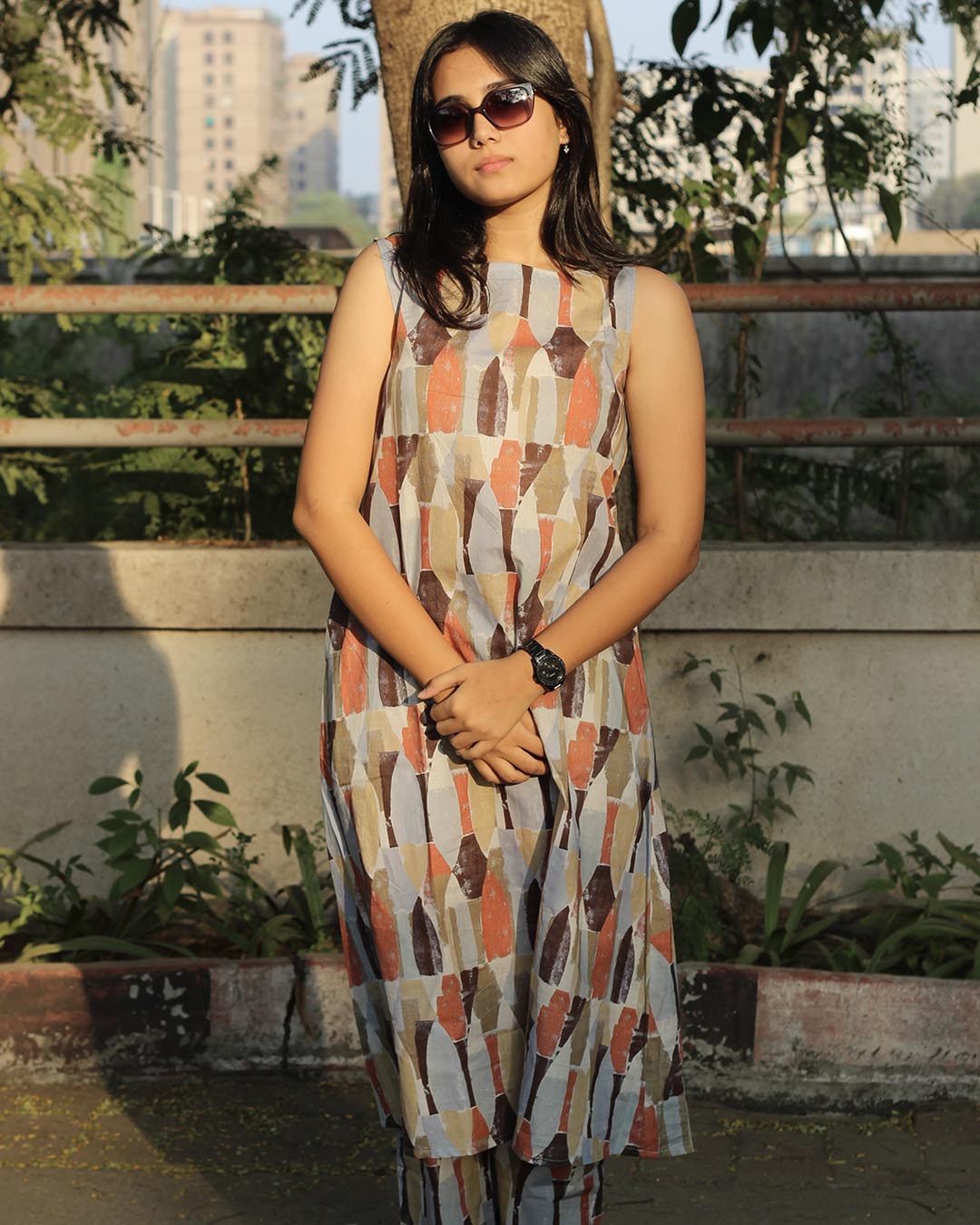 Premium cotton Brick Abstract Printed Co-ord Set