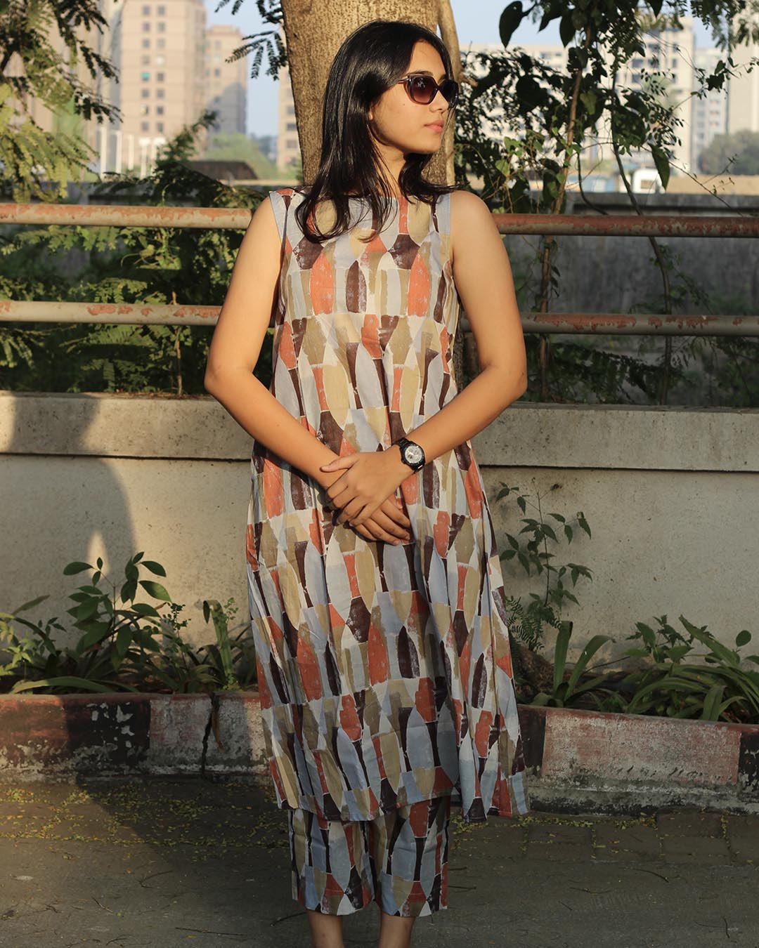 Premium cotton Brick Abstract Printed Co-ord Set