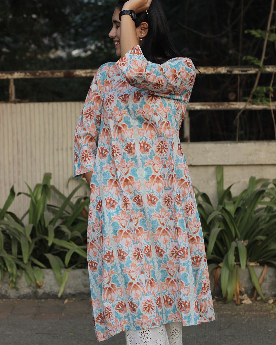 Premium cotton Abstract Light Printed Long Kurta