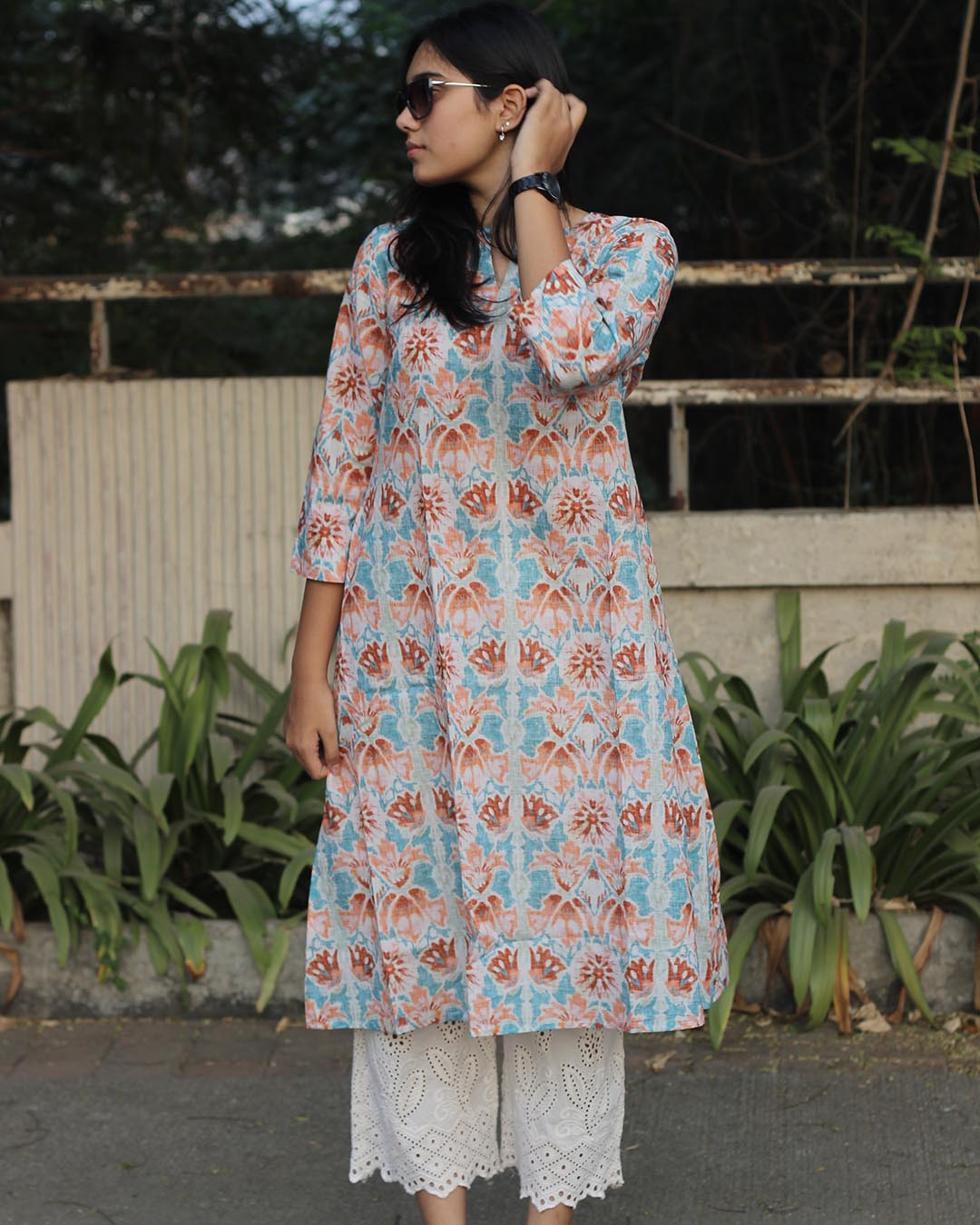Premium cotton Abstract Light Printed Long Kurta