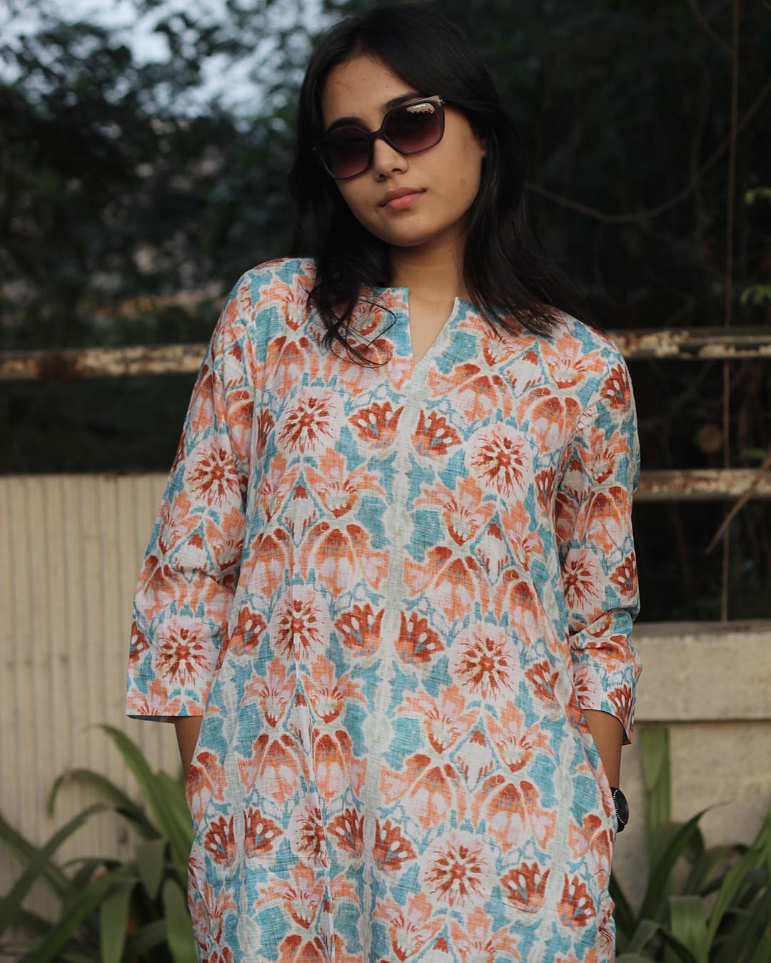 Premium cotton Abstract Light Printed Long Kurta