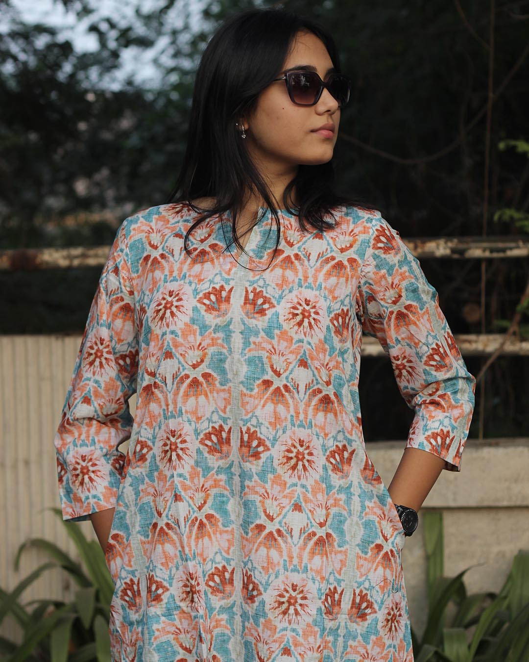 Premium cotton Abstract Light Printed Long Kurta