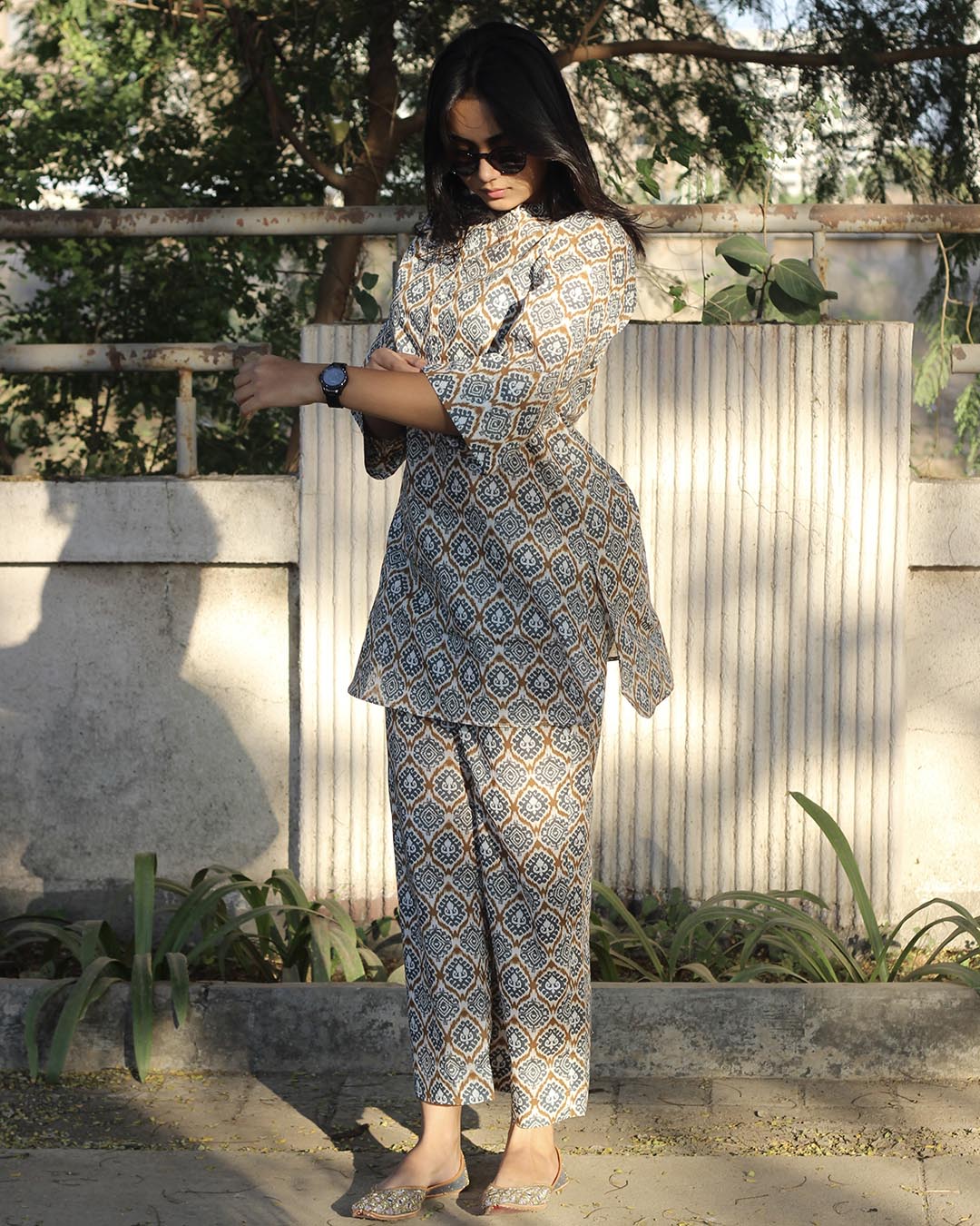 Rustic Ikkat Lounge Set in Premium Cotton