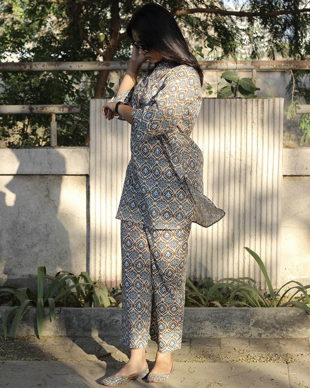 Rustic Ikkat Lounge Set in Premium Cotton