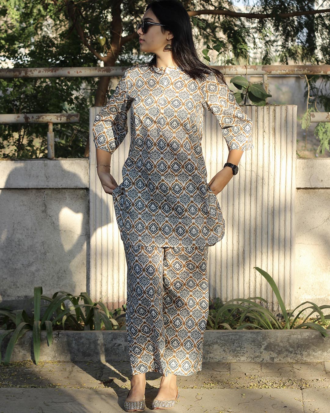 Rustic Ikkat Lounge Set in Premium Cotton