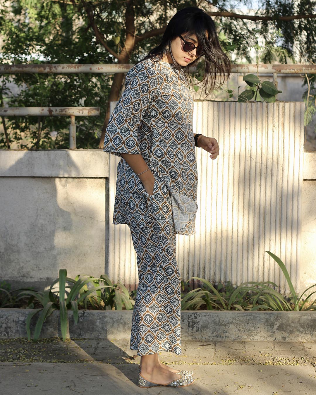 Rustic Ikkat Lounge Set in Premium Cotton