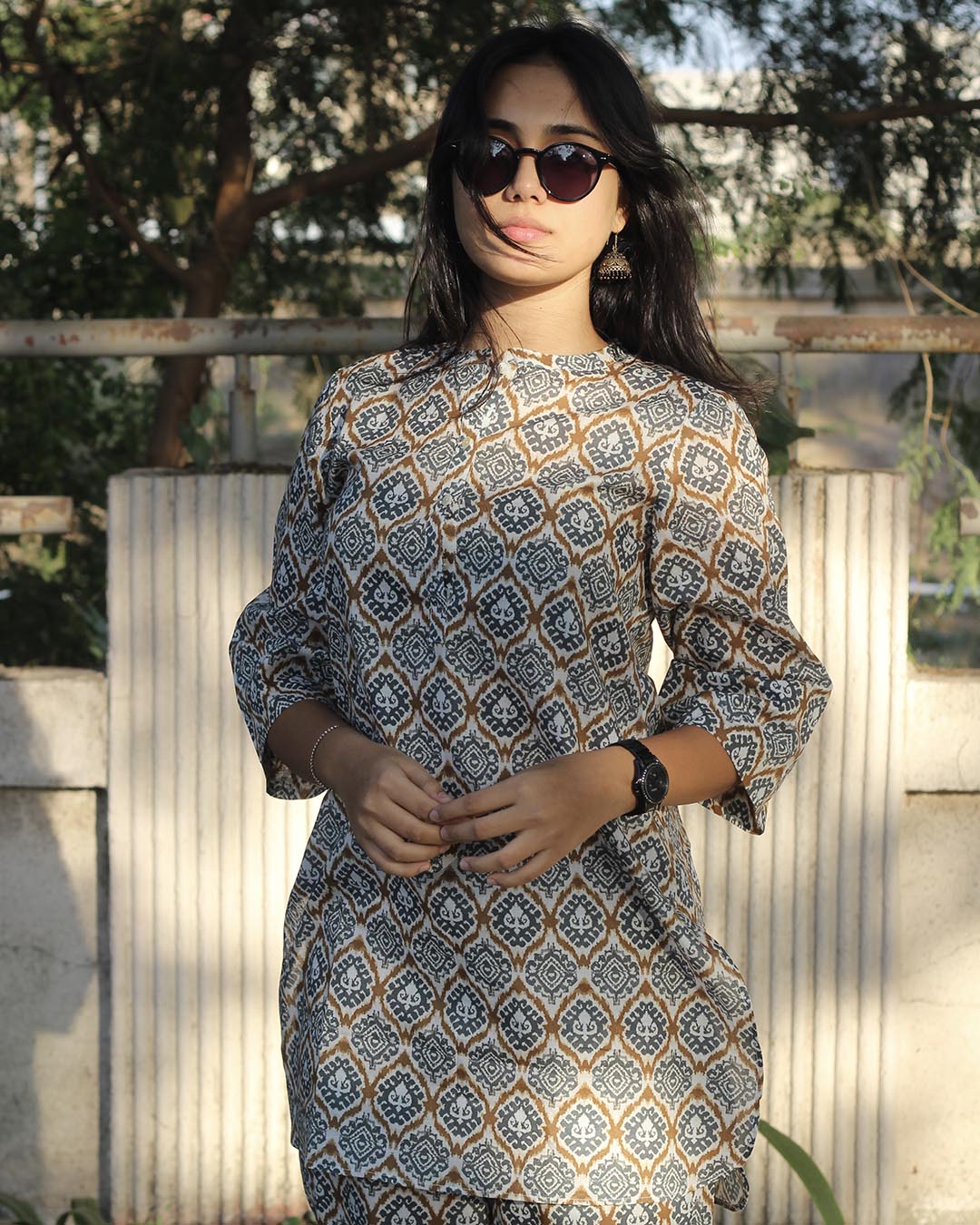 Rustic Ikkat Lounge Set in Premium Cotton