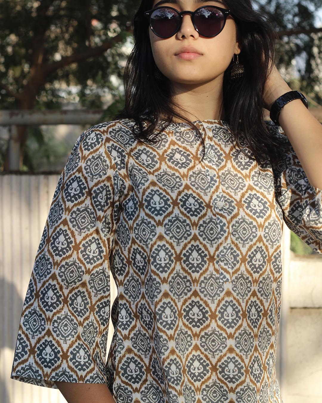 Rustic Ikkat Lounge Set in Premium Cotton