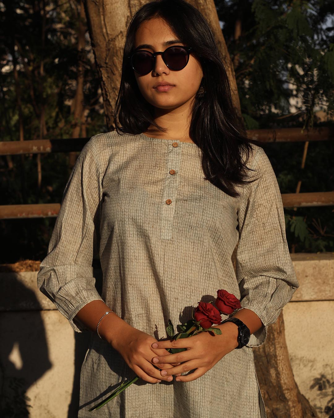 Dusty Squares Lounge set in Premium Cotton