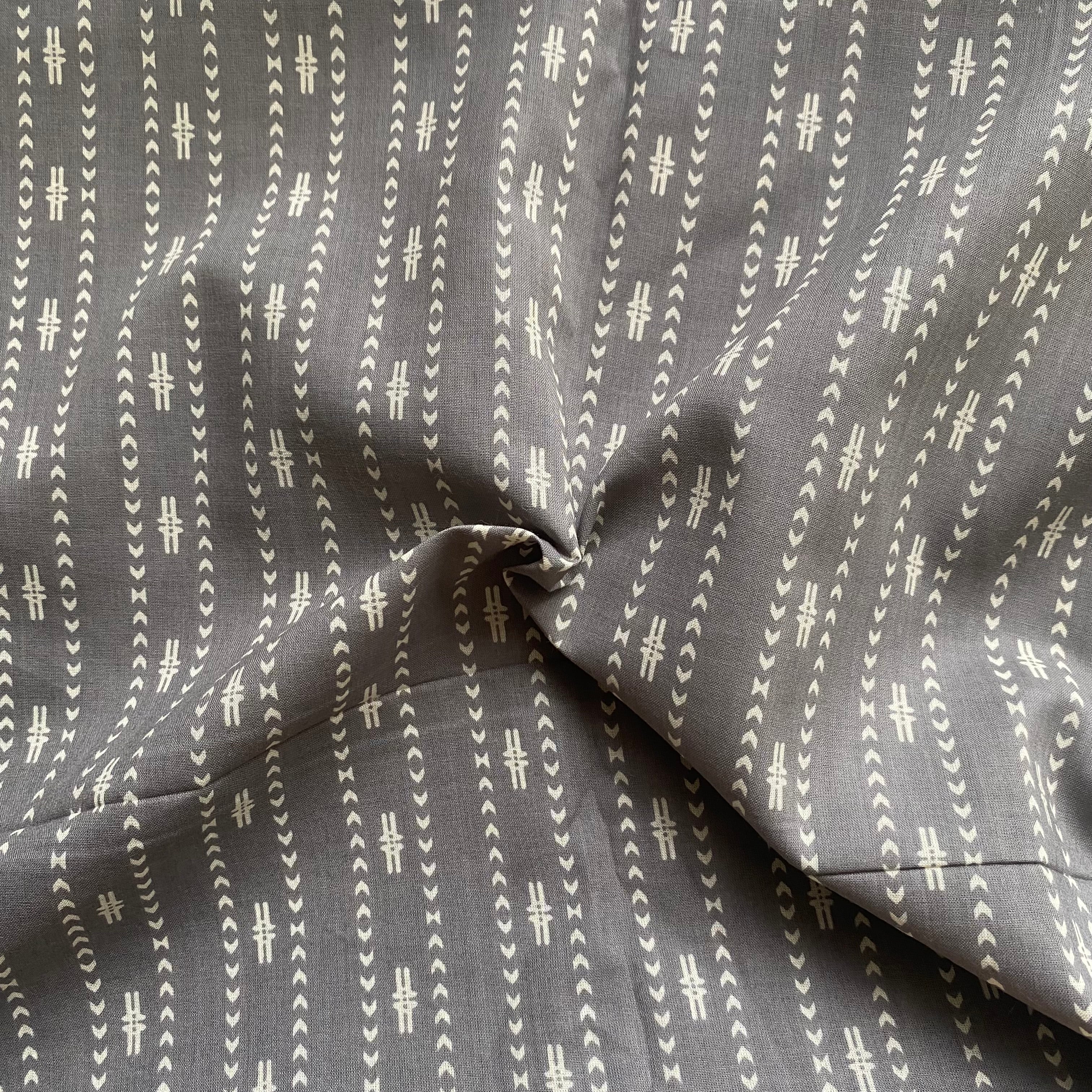 Grey subtle abstract print pure cotton fabric per meter price
