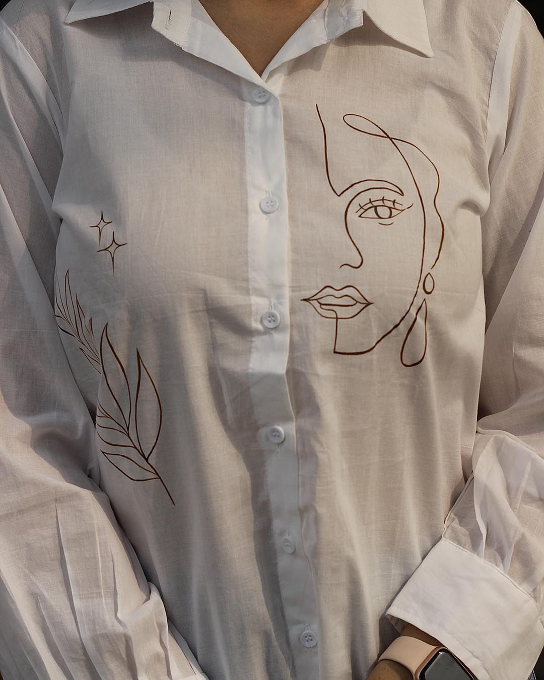 Bohemian Hand-Painted White Shirt