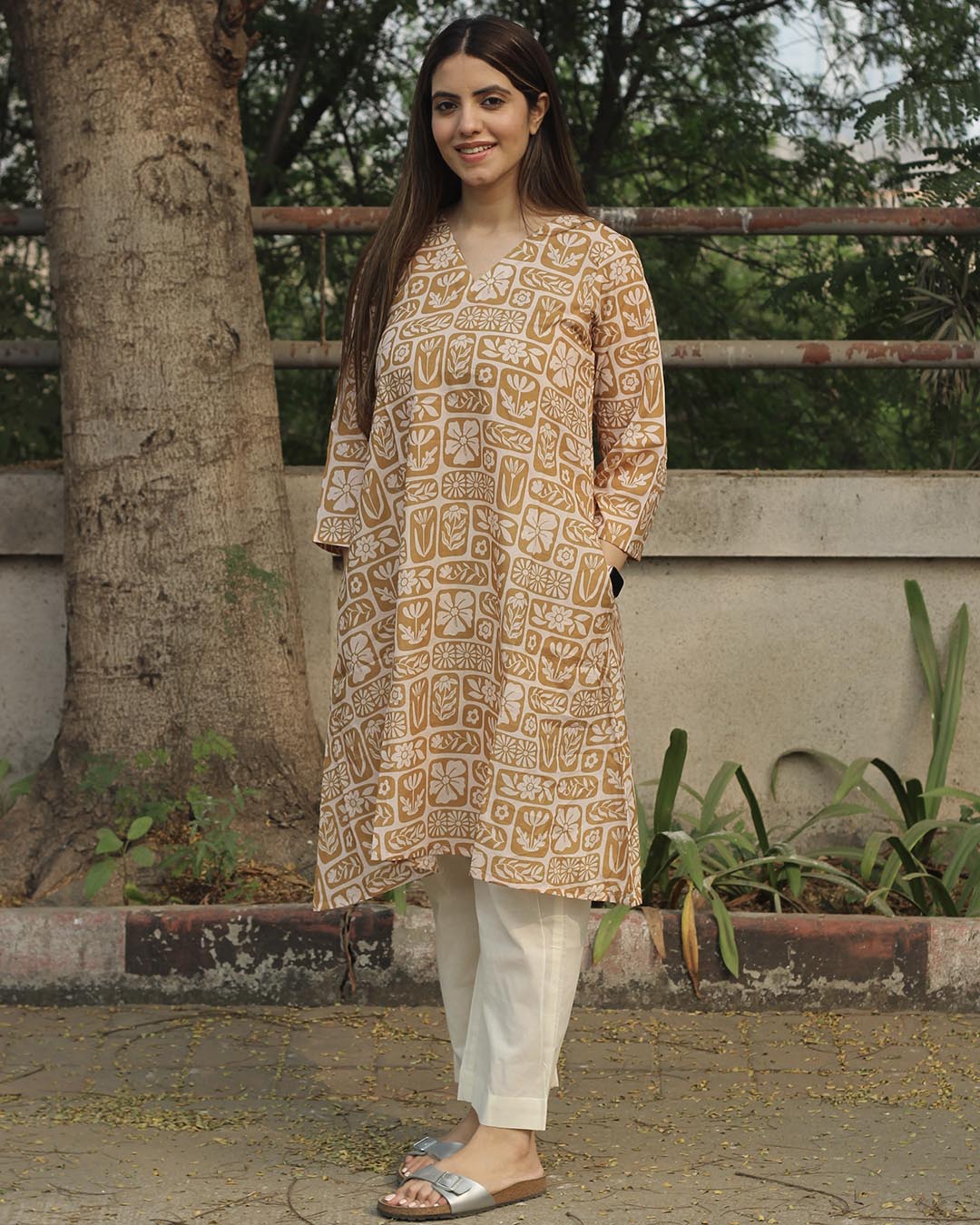 Mustard Harmony Long Kurta