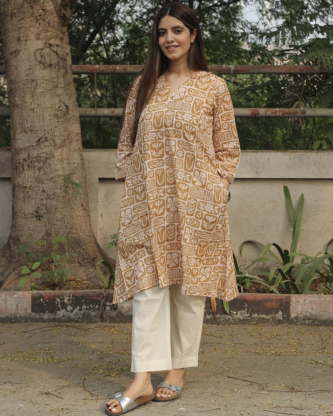 Mustard Harmony Long Kurta