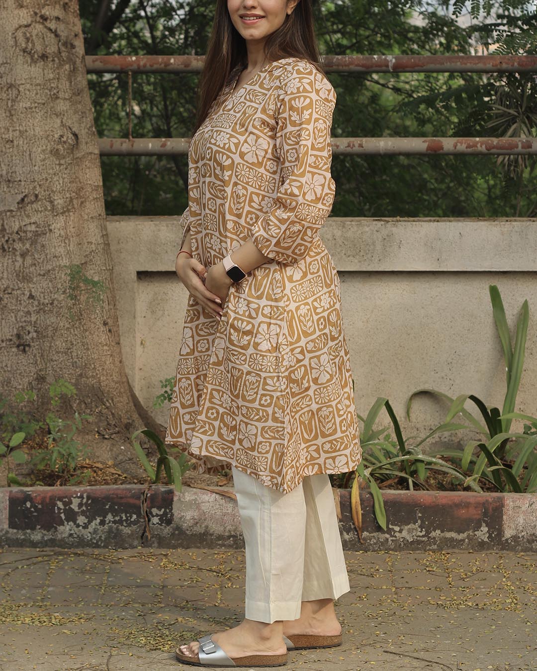 Mustard Harmony Long Kurta