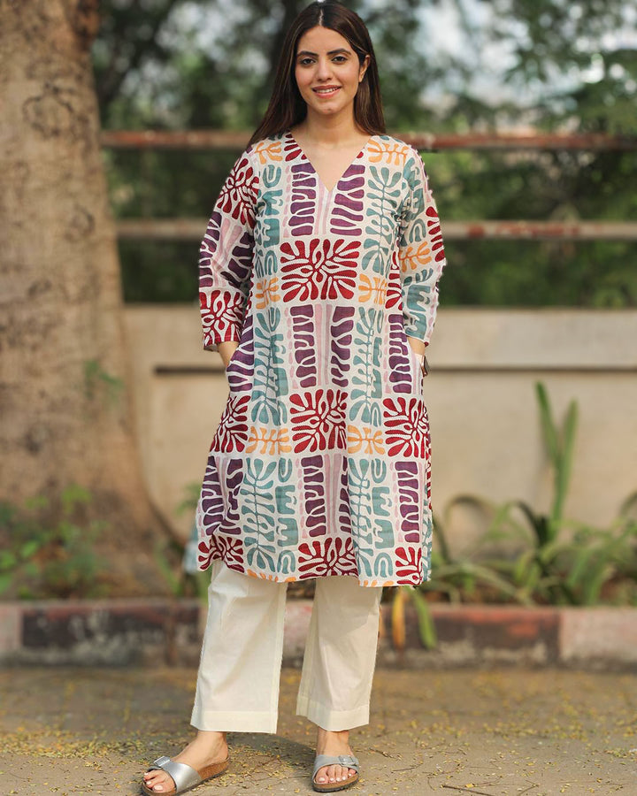 Prism A-Line Kurta in Premium Cotton