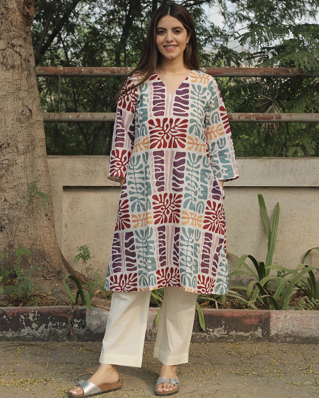 Prism A-Line Kurta in Premium Cotton