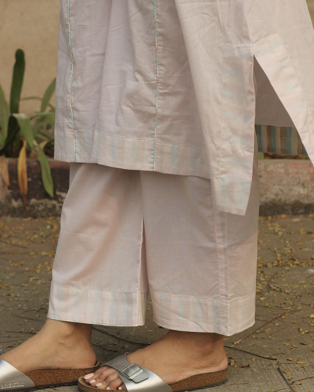 Subtle Pink Premium Cotton Kurta Pant Set
