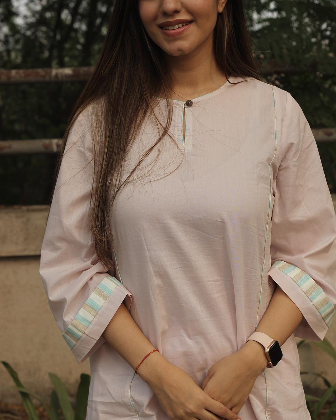 Subtle Pink Premium Cotton Kurta Pant Set