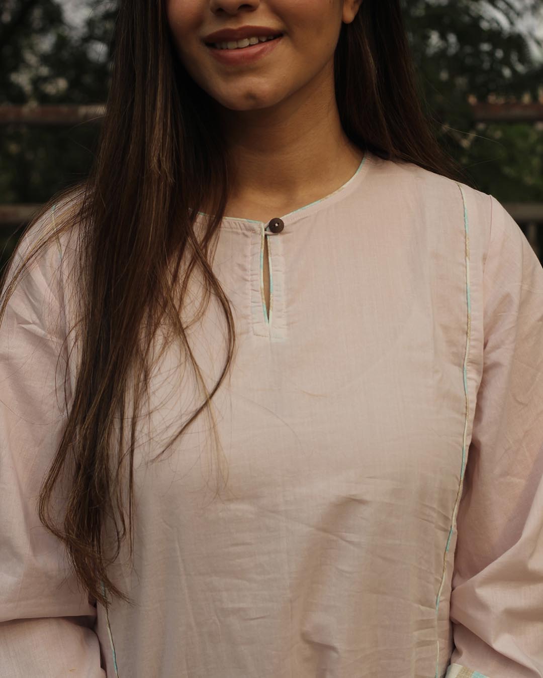 Subtle Pink Premium Cotton Kurta Pant Set