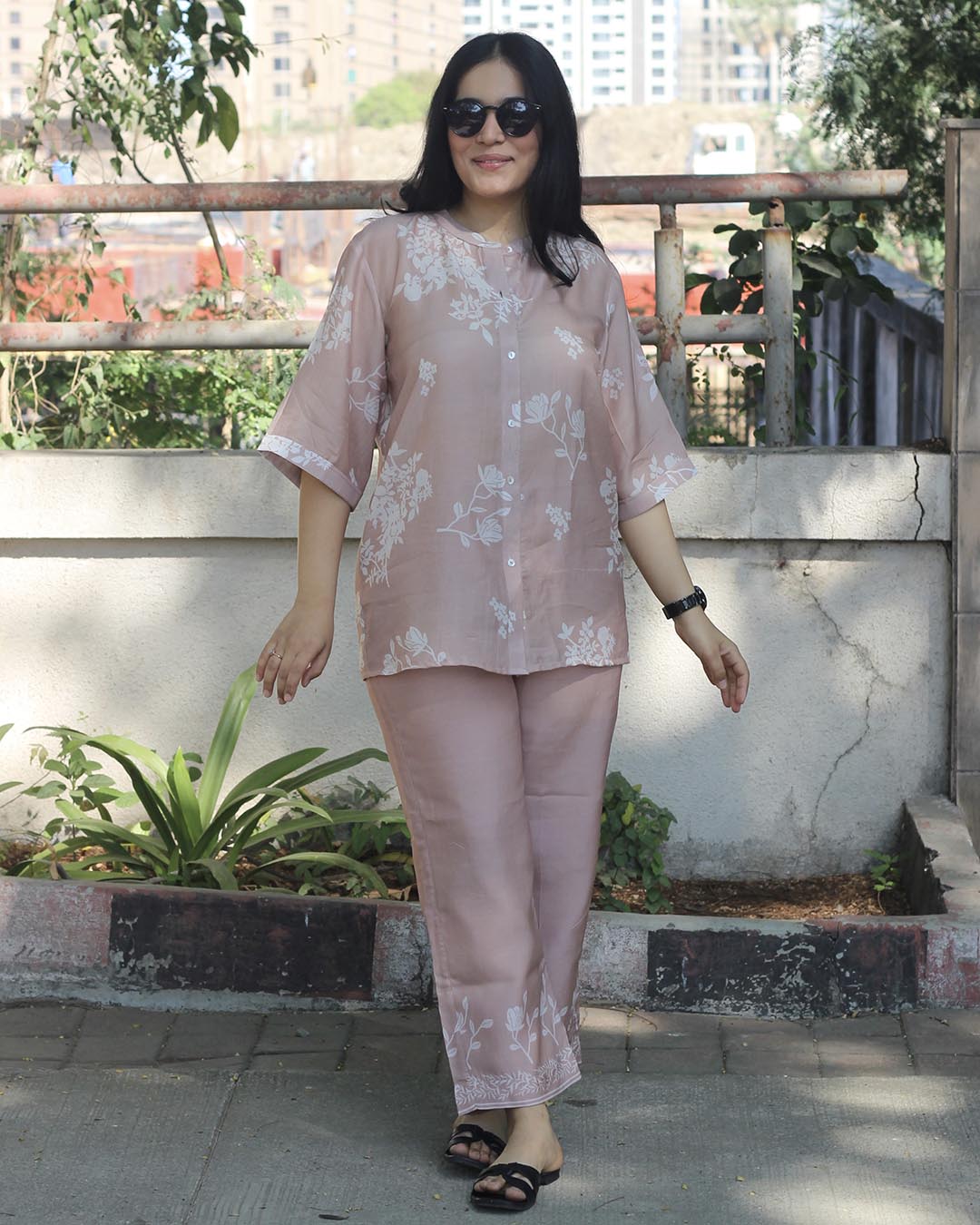 Ivory bloom Pure cotton silk co-ord set