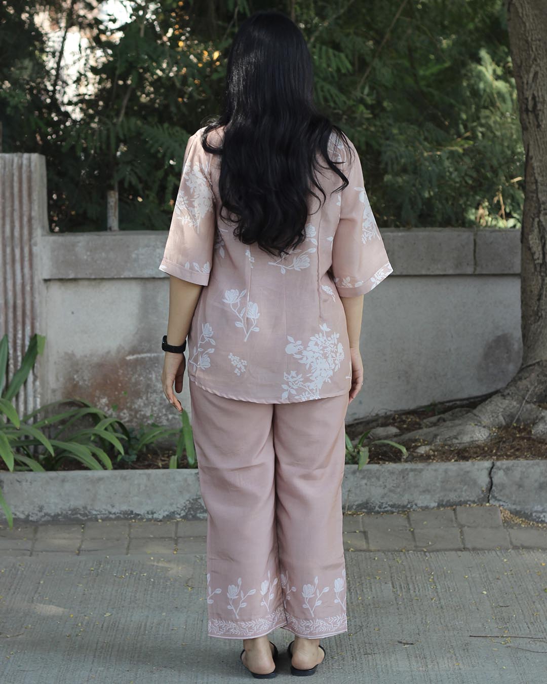 Ivory bloom Pure cotton silk co-ord set