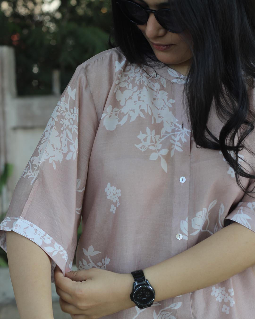 Ivory bloom Pure cotton silk co-ord set