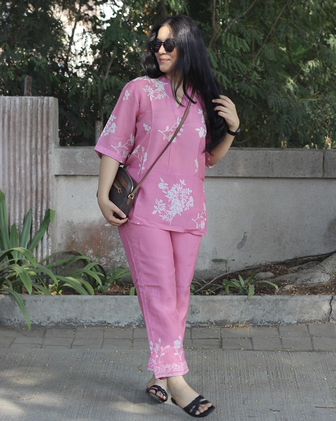 Blush  bloom Pure cotton silk co-ord set