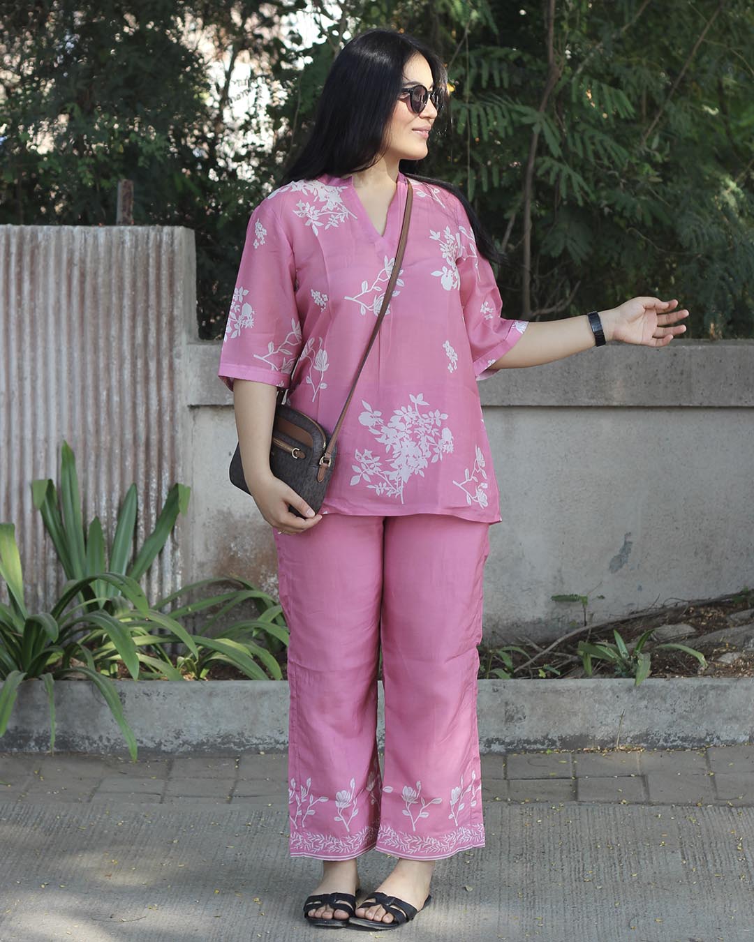 Blush  bloom Pure cotton silk co-ord set