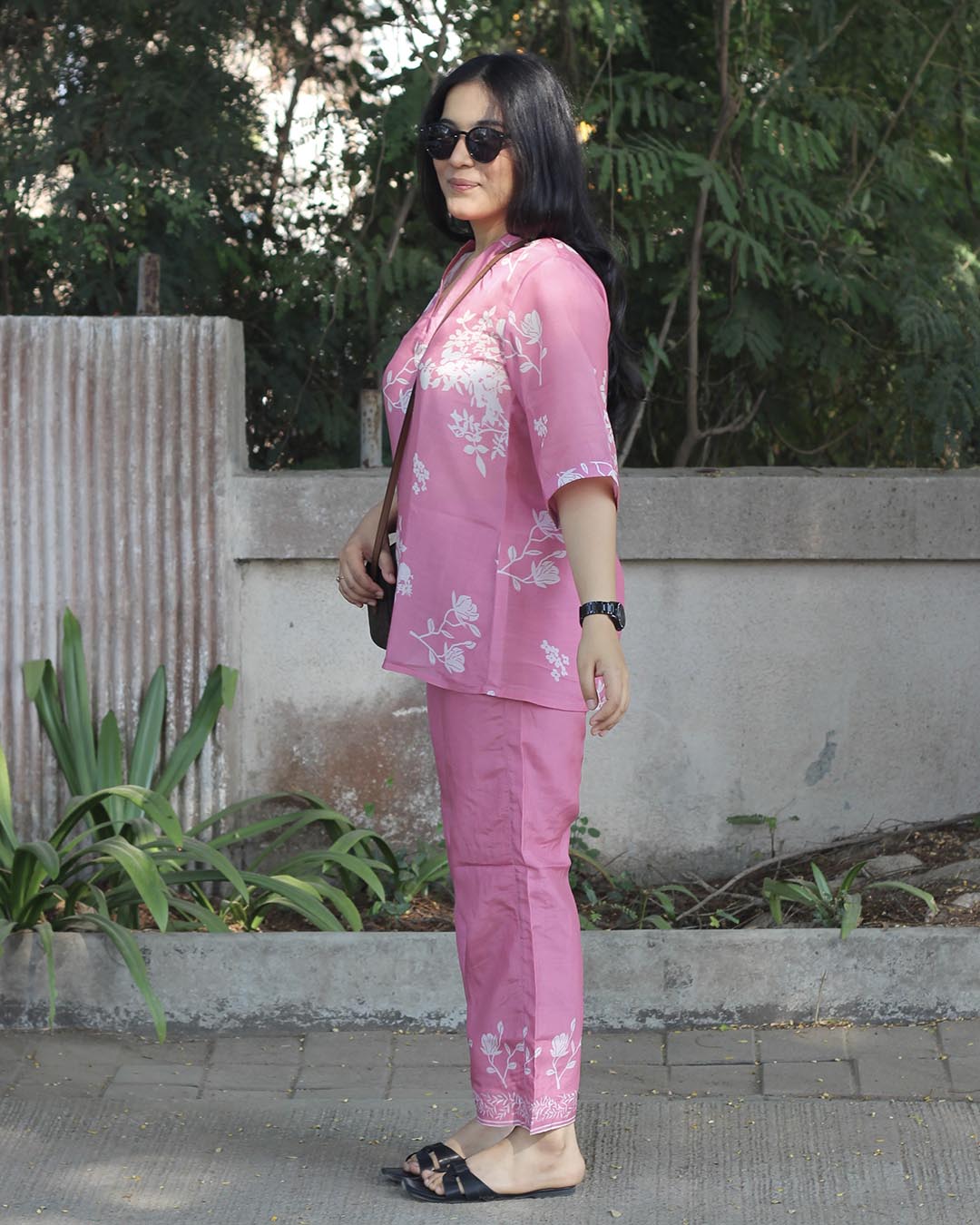 Blush  bloom Pure cotton silk co-ord set