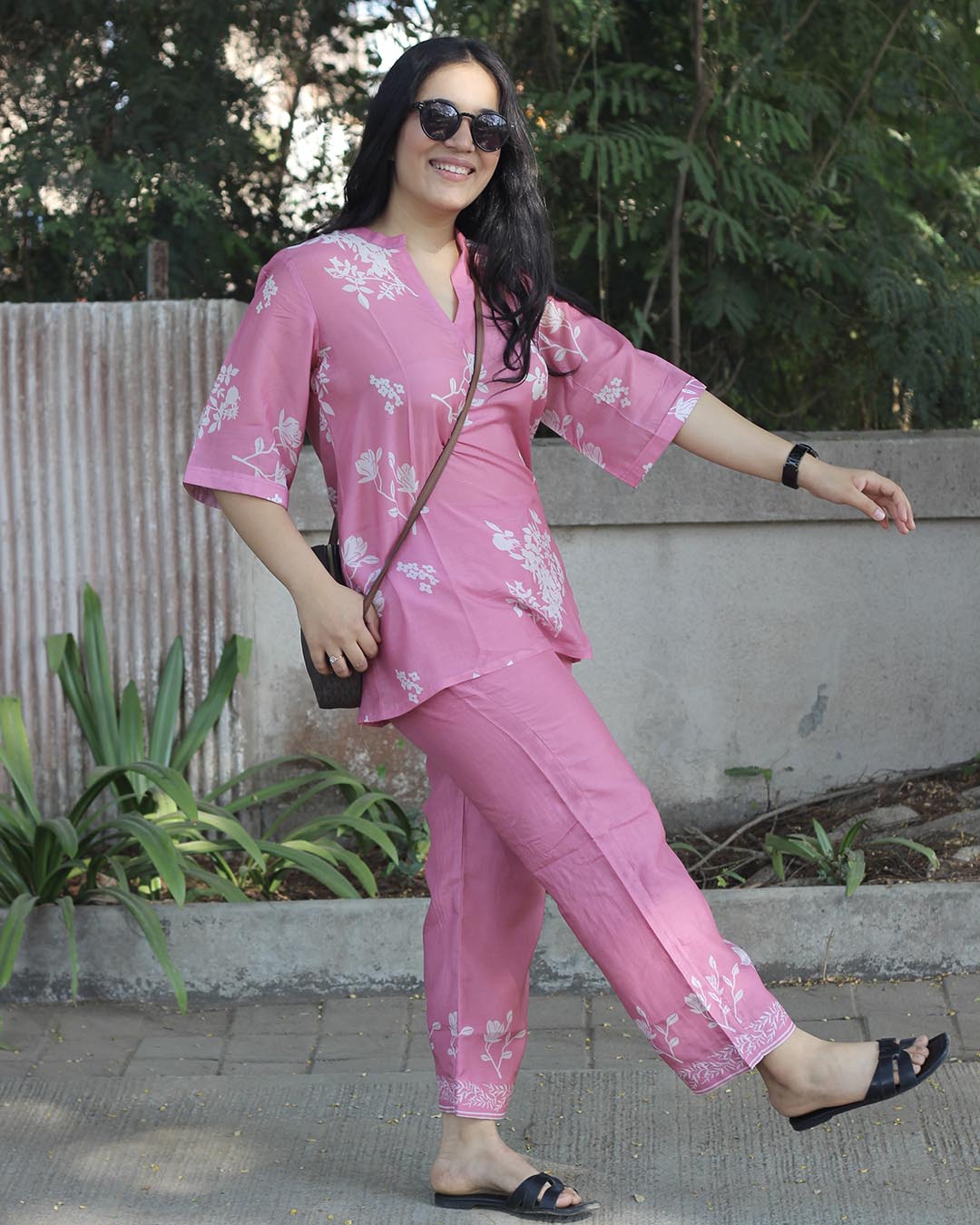 Blush  bloom Pure cotton silk co-ord set