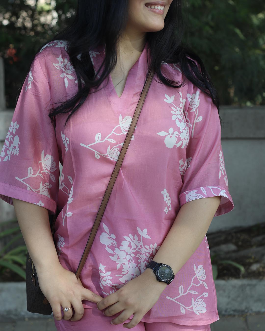 Blush  bloom Pure cotton silk co-ord set