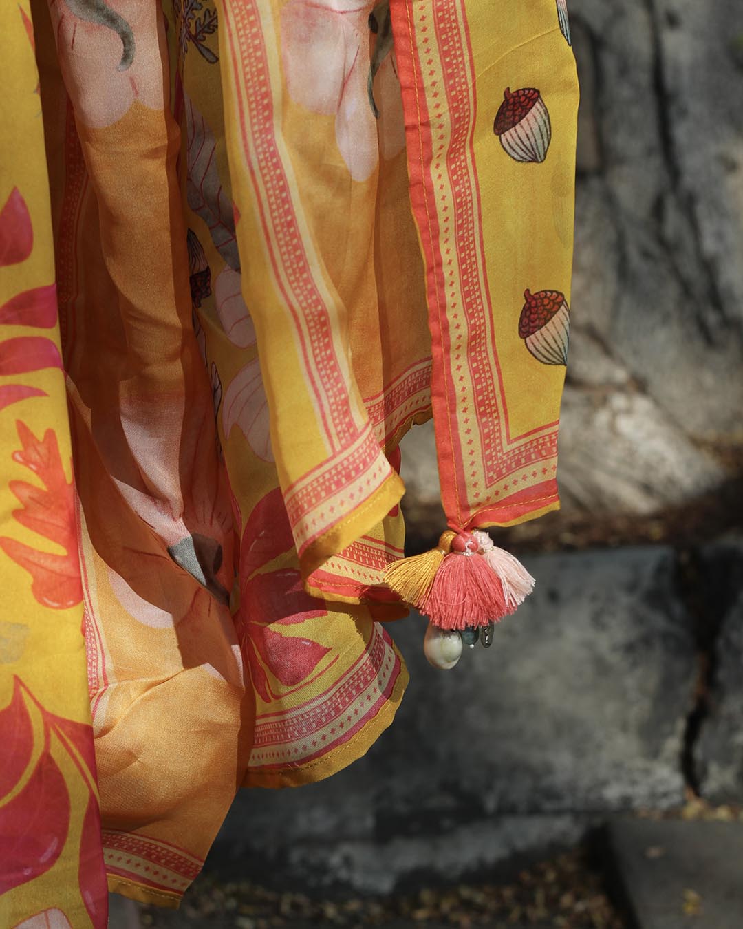 Sunkissed – Yellow Pure Organza Floral Suit Set