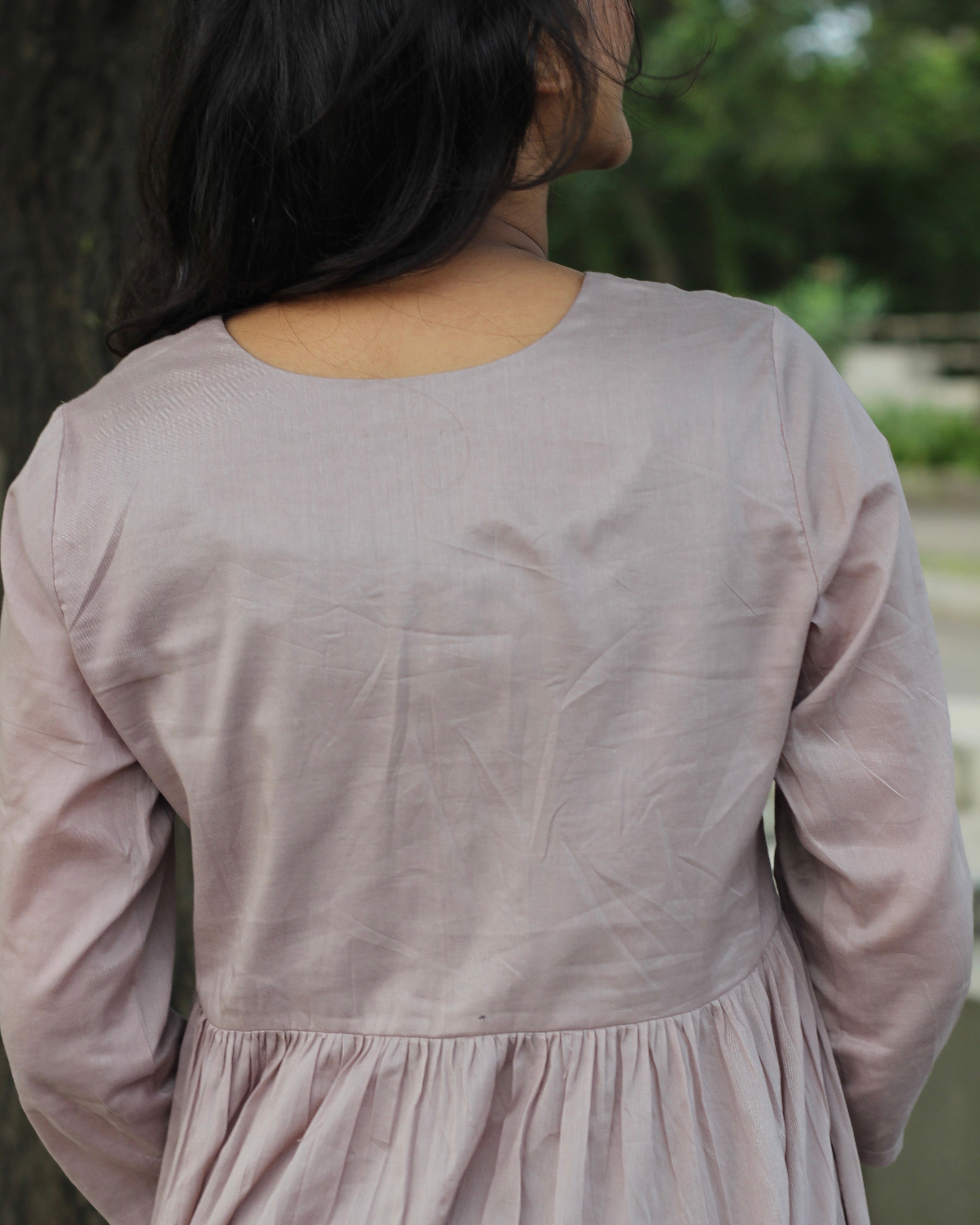 Best seller : Solid dusty grey mul cotton kurta pant set - set of 2