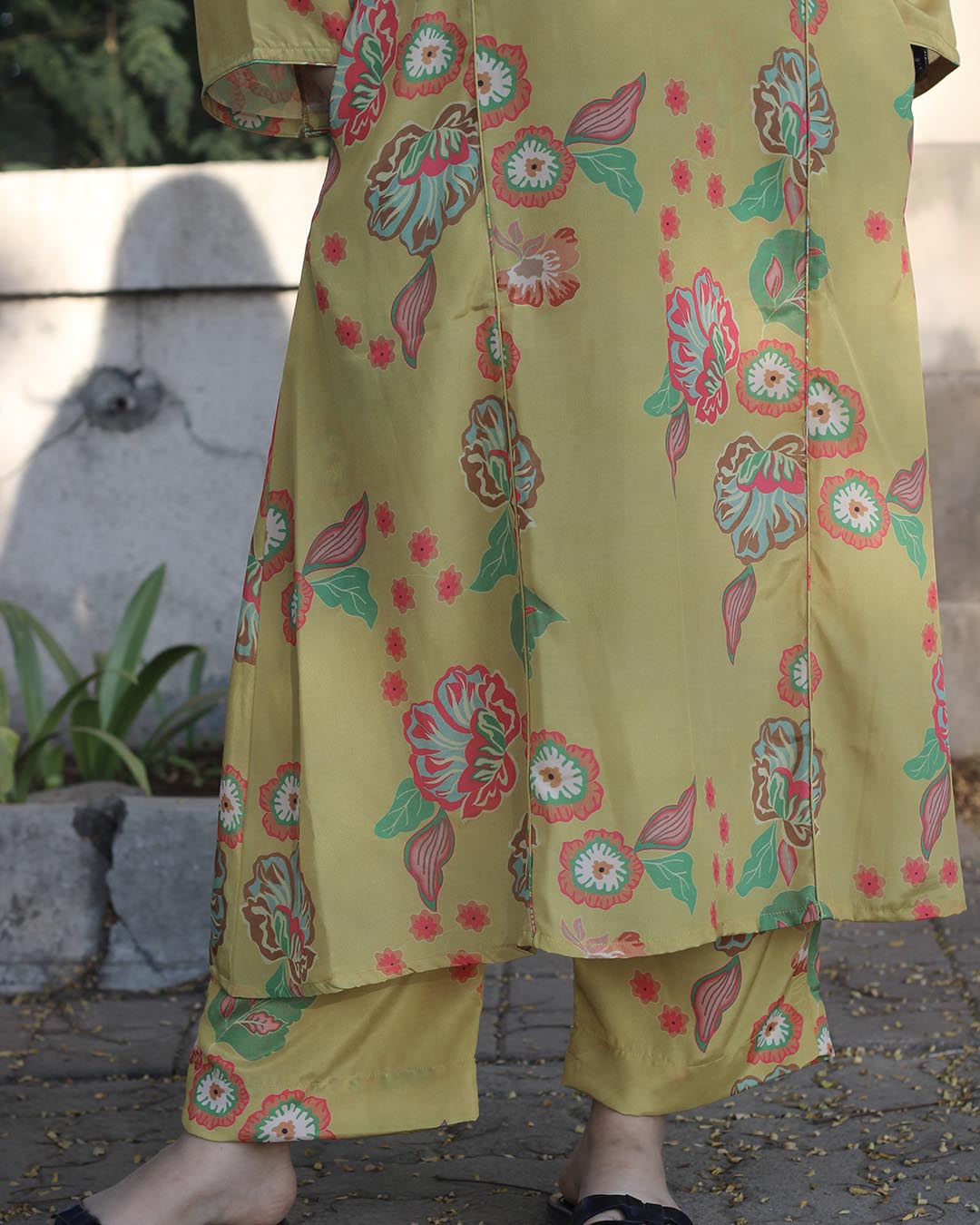 Amber Mustard Crepe Kurta Set