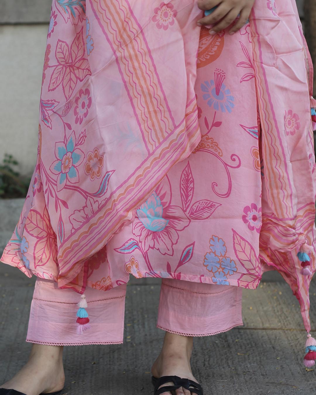 Ruhani – Pink Pure Organza Floral Suit Set