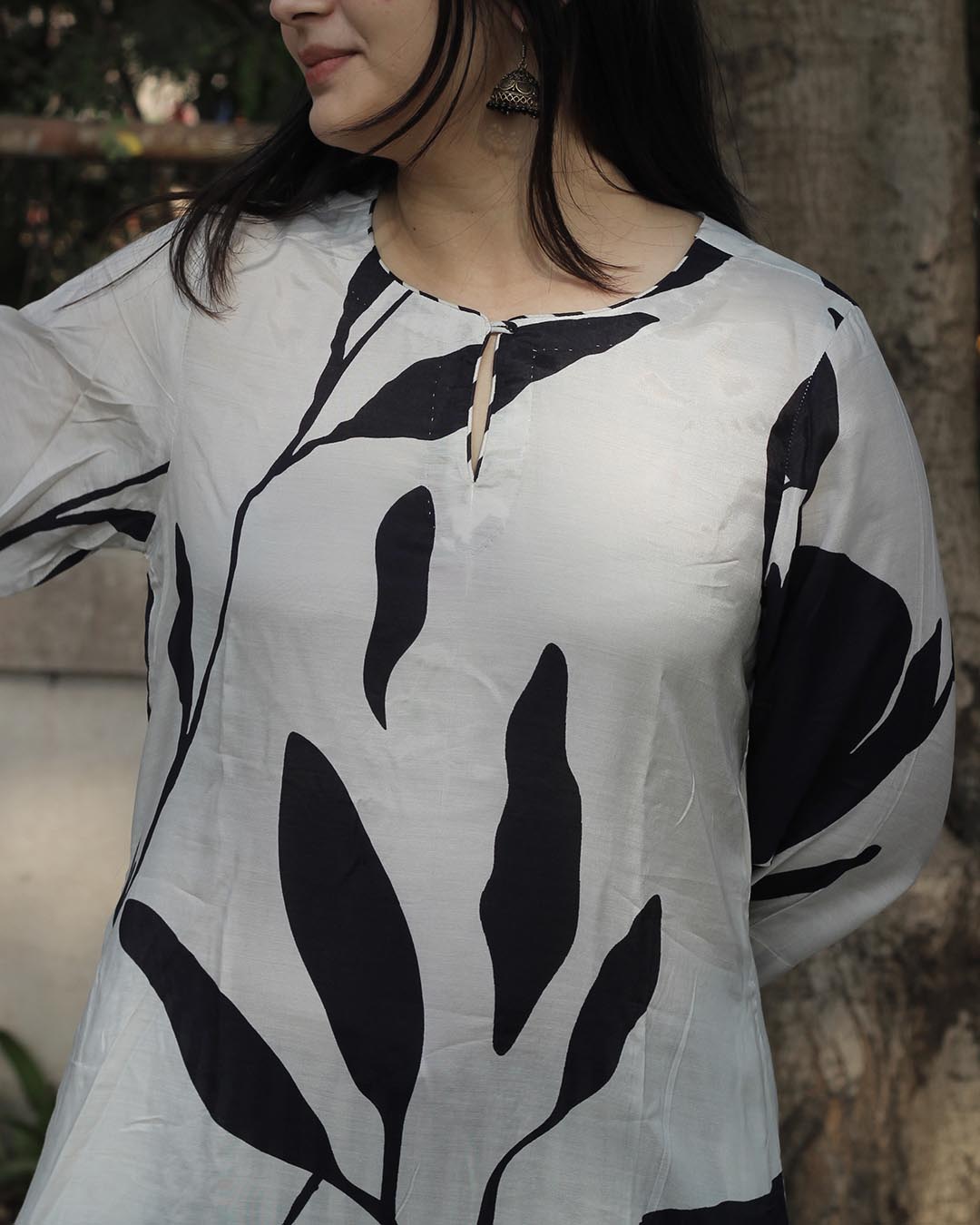 Bold contrast Pure cotton silk kurta set