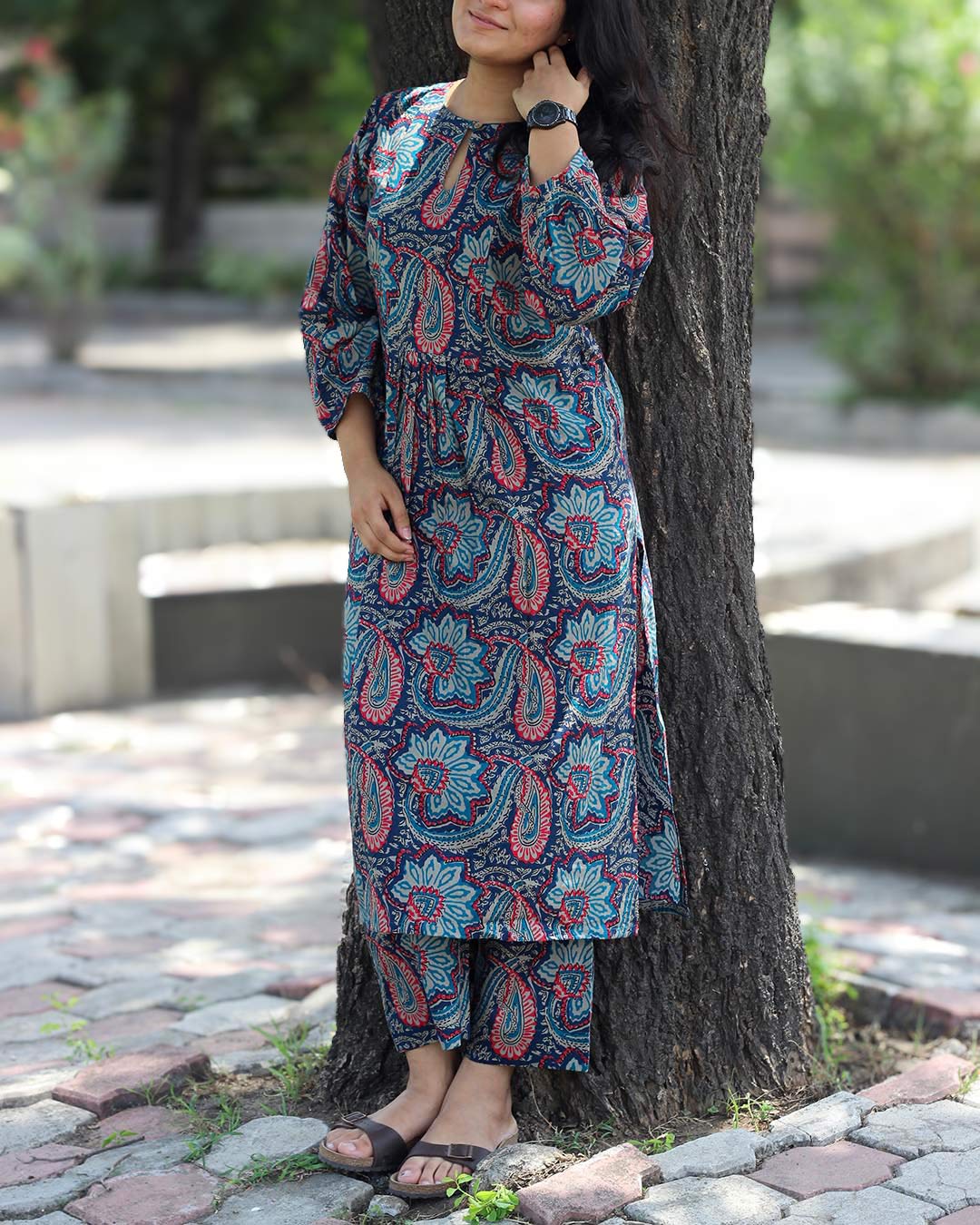 Multicolor paisley Pure cotton kurta set- Set of 2