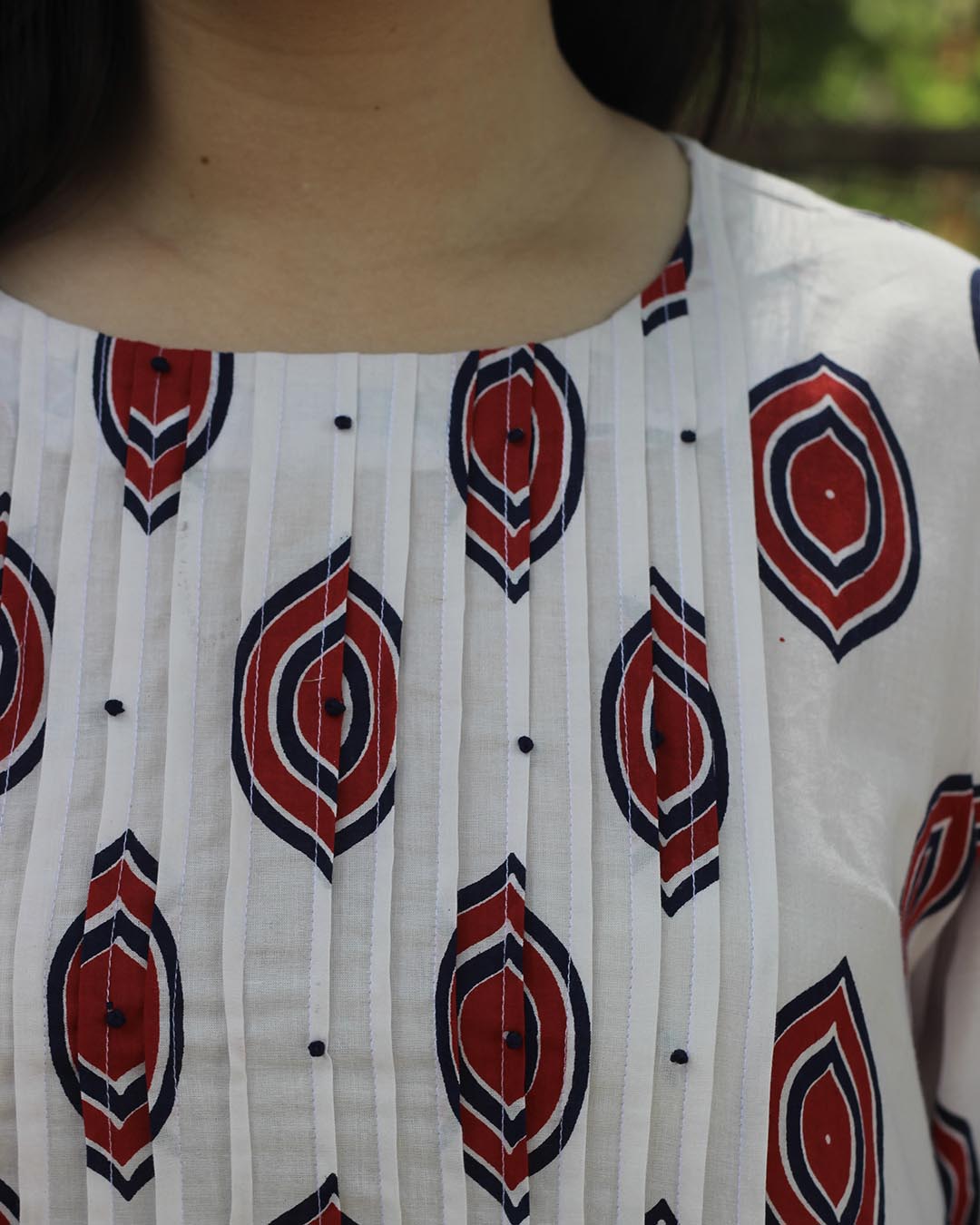 Scarlet Handblock Pure Cotton Kurta Set - Set of 2