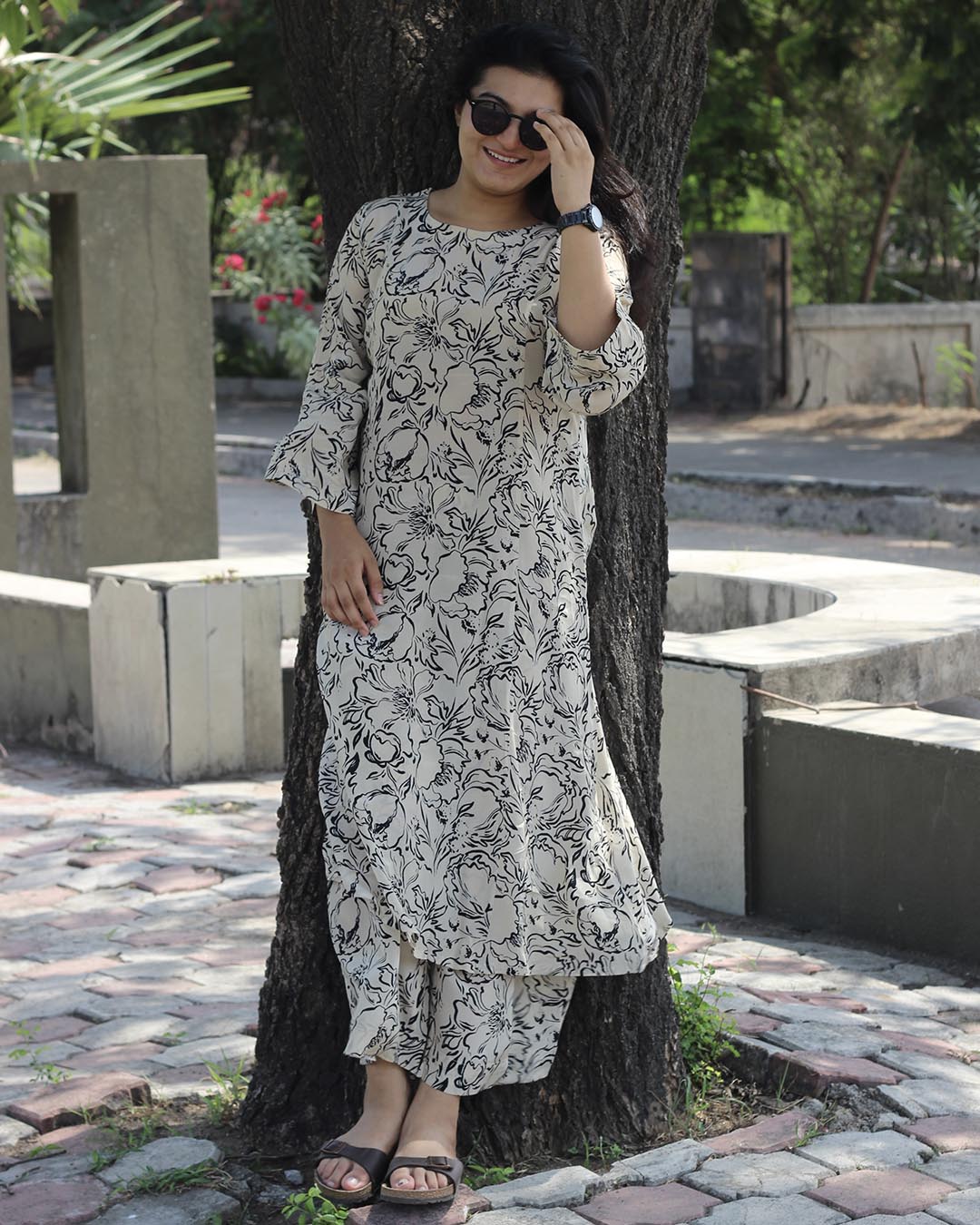 Whispering Flora Pure Crepe Kurta Set - Set of 2