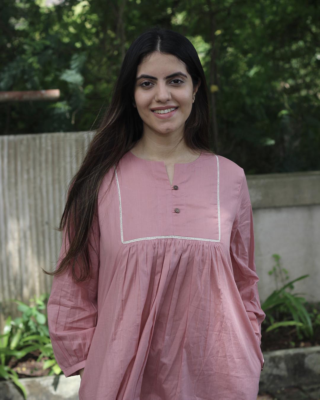 Premium Cotton Pastel Pink Long Kurta