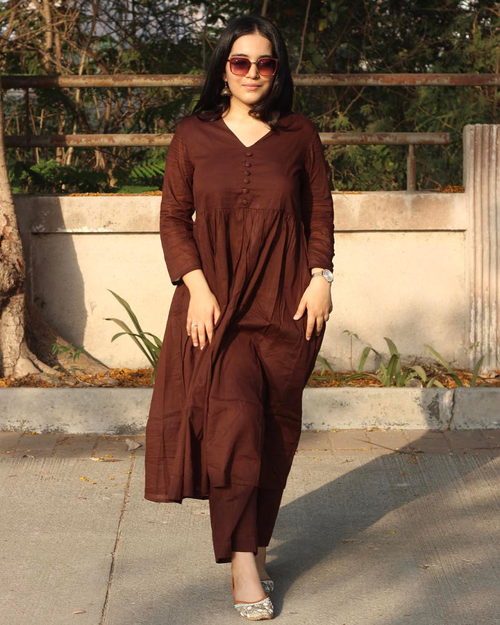 Best seller : Brown Mul cotton kurta set
