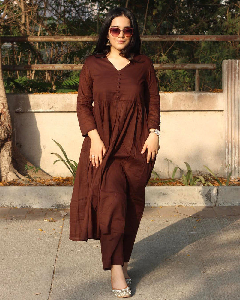 Best seller : Brown Mul cotton kurta set