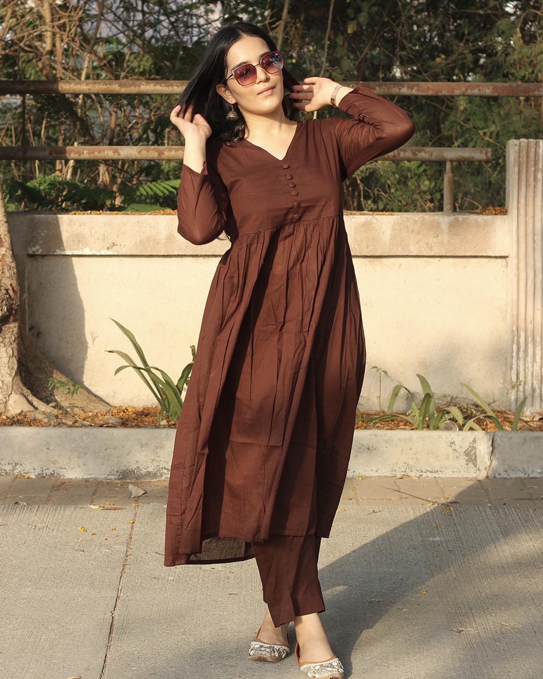 Best seller : Brown Mul cotton kurta set