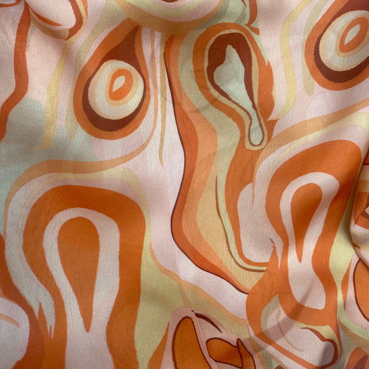 1 Meter- Georgette Satin Abstract print