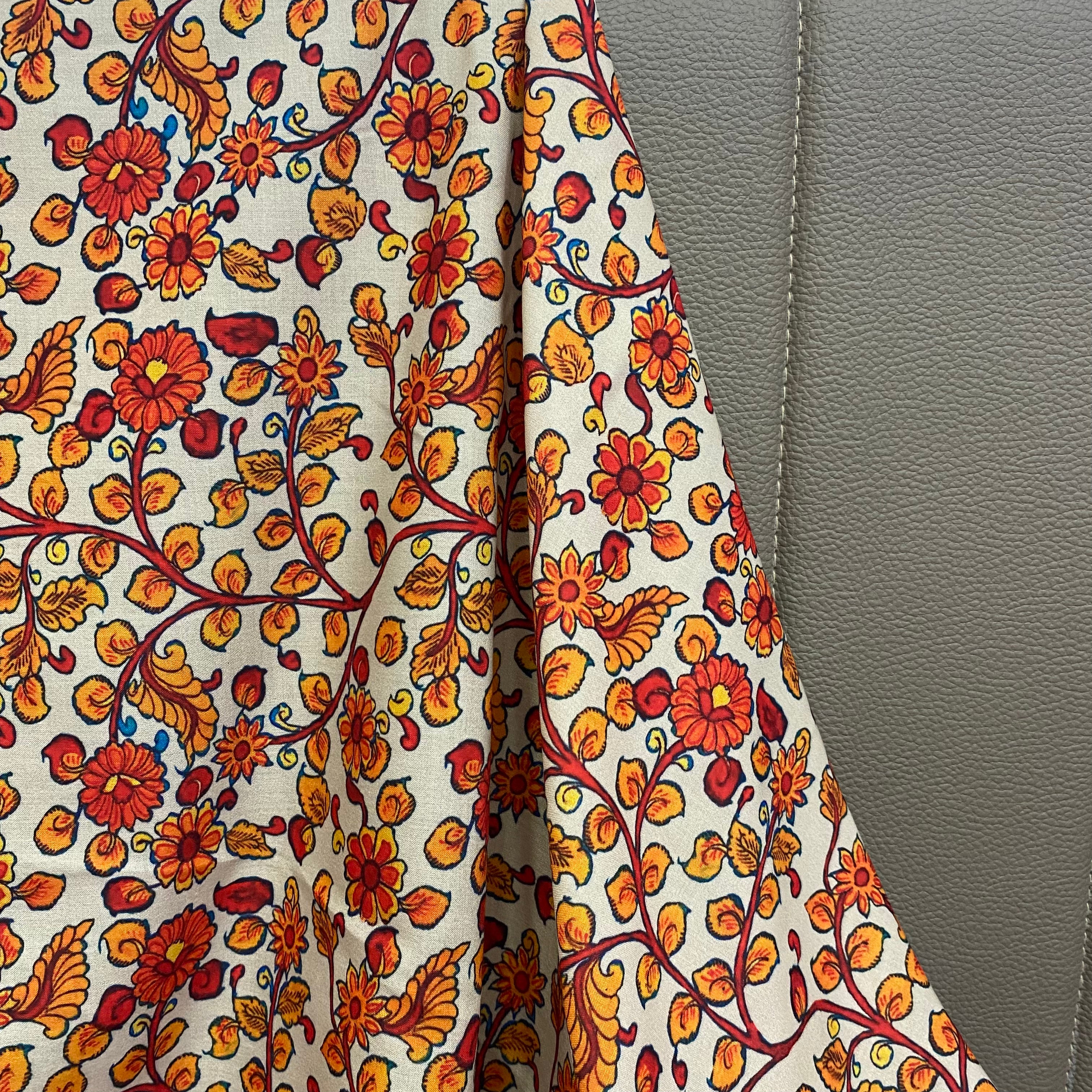 All over kalamkari print on Soft cotton fabric per meter