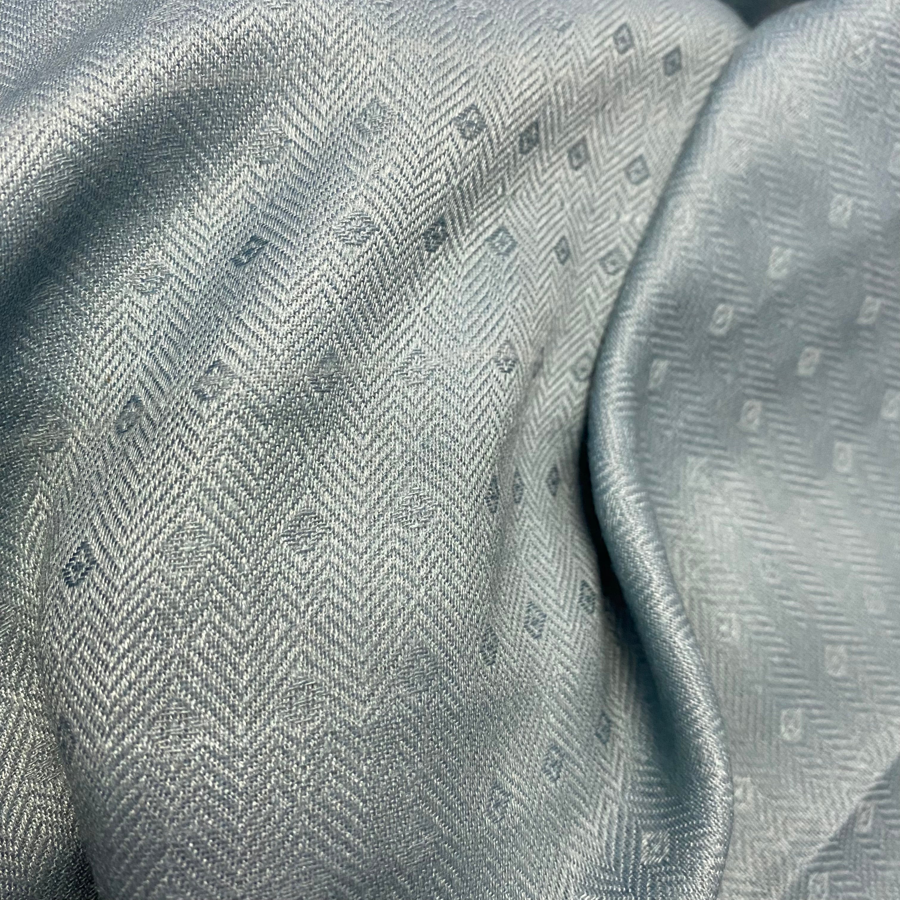 1 Meter - Pashmina dull plain blue coloured fabric