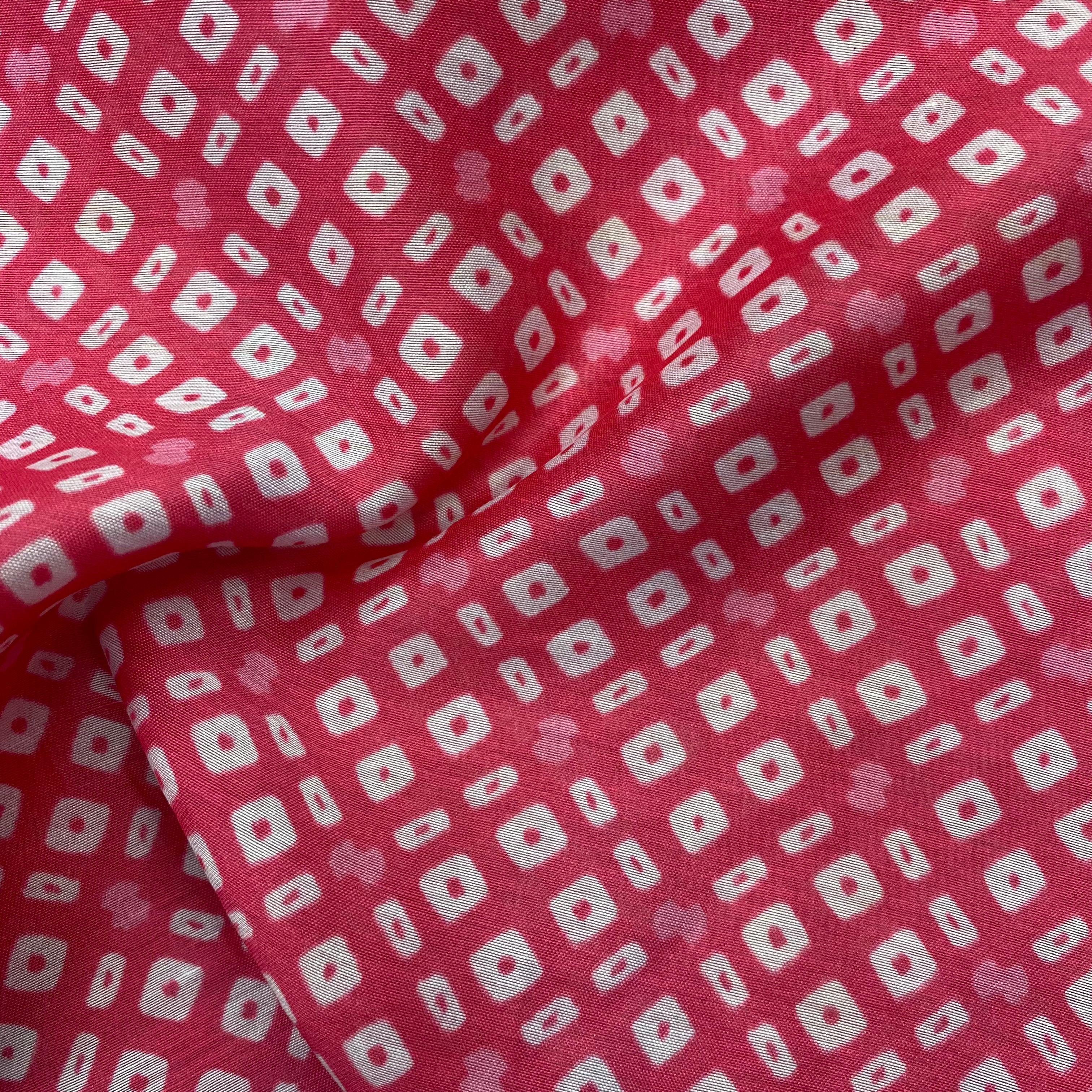 0.75 Meter - Bandhani print on chanderi fabric